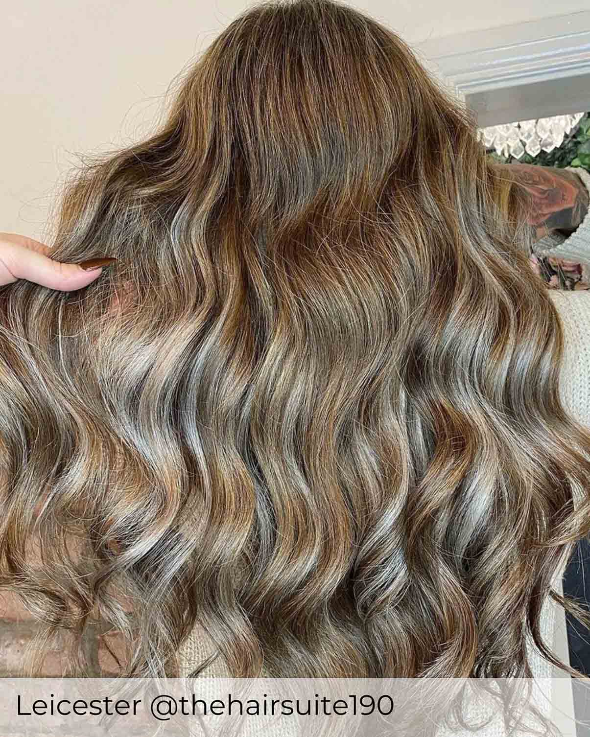 #T7P7/16 Espresso Frappe Nano Ring Hair Extensions - Image 2