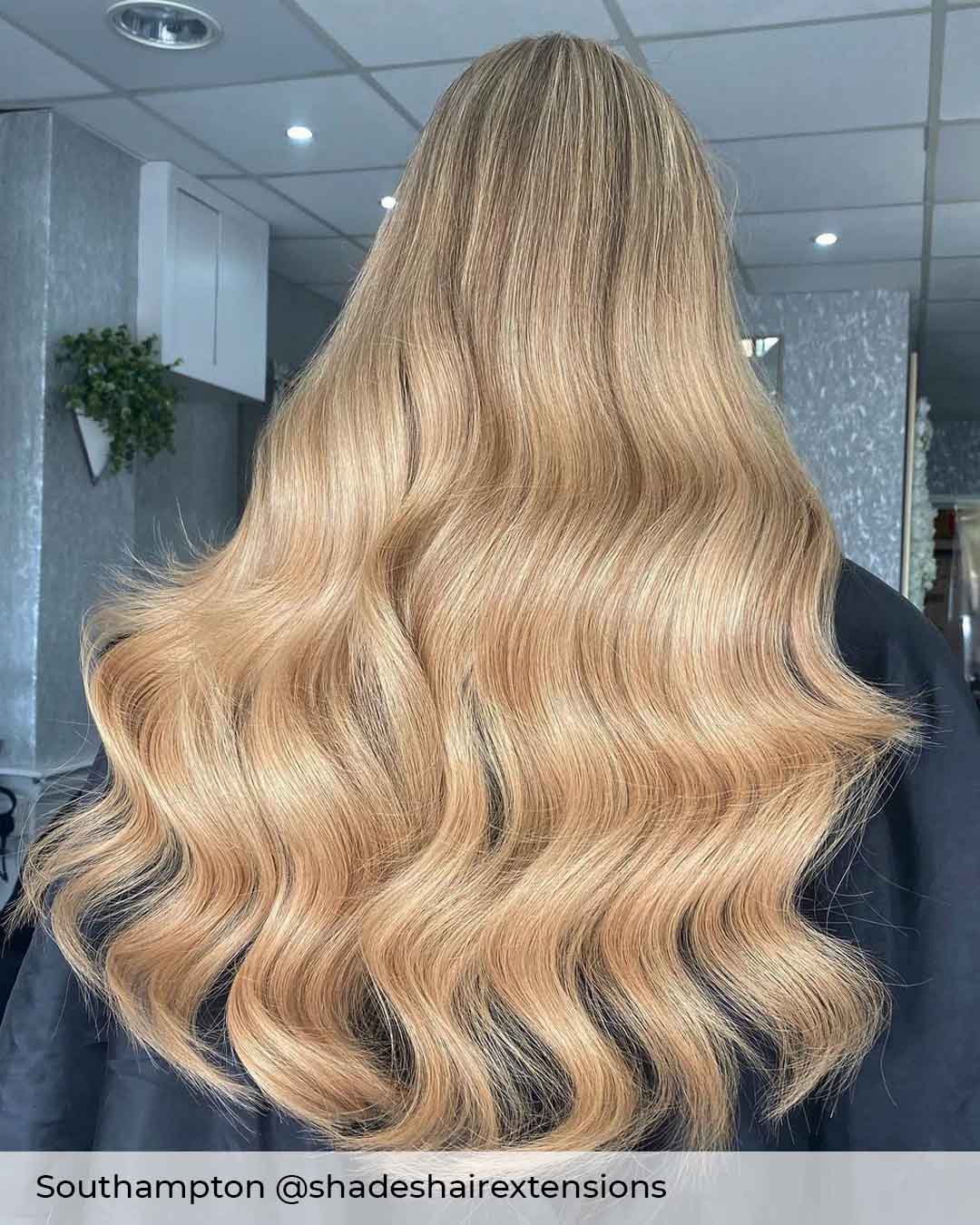 #14 Champagne Blonde Tape Weft Hair Extensions - Image 2