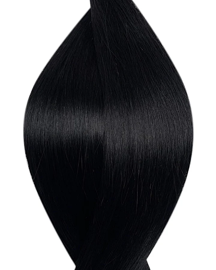 #1 Jet Black Tape Weft Hair Extensions