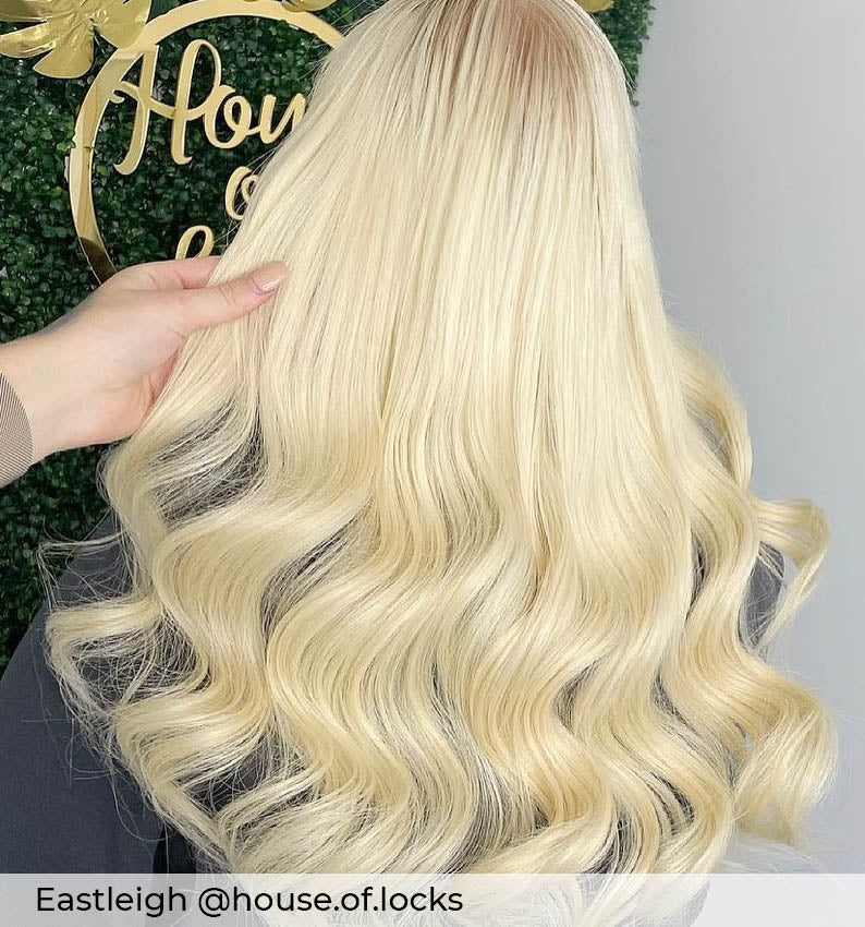 #60 Platinum Blonde Micro Ring Hair Extensions - Image 2