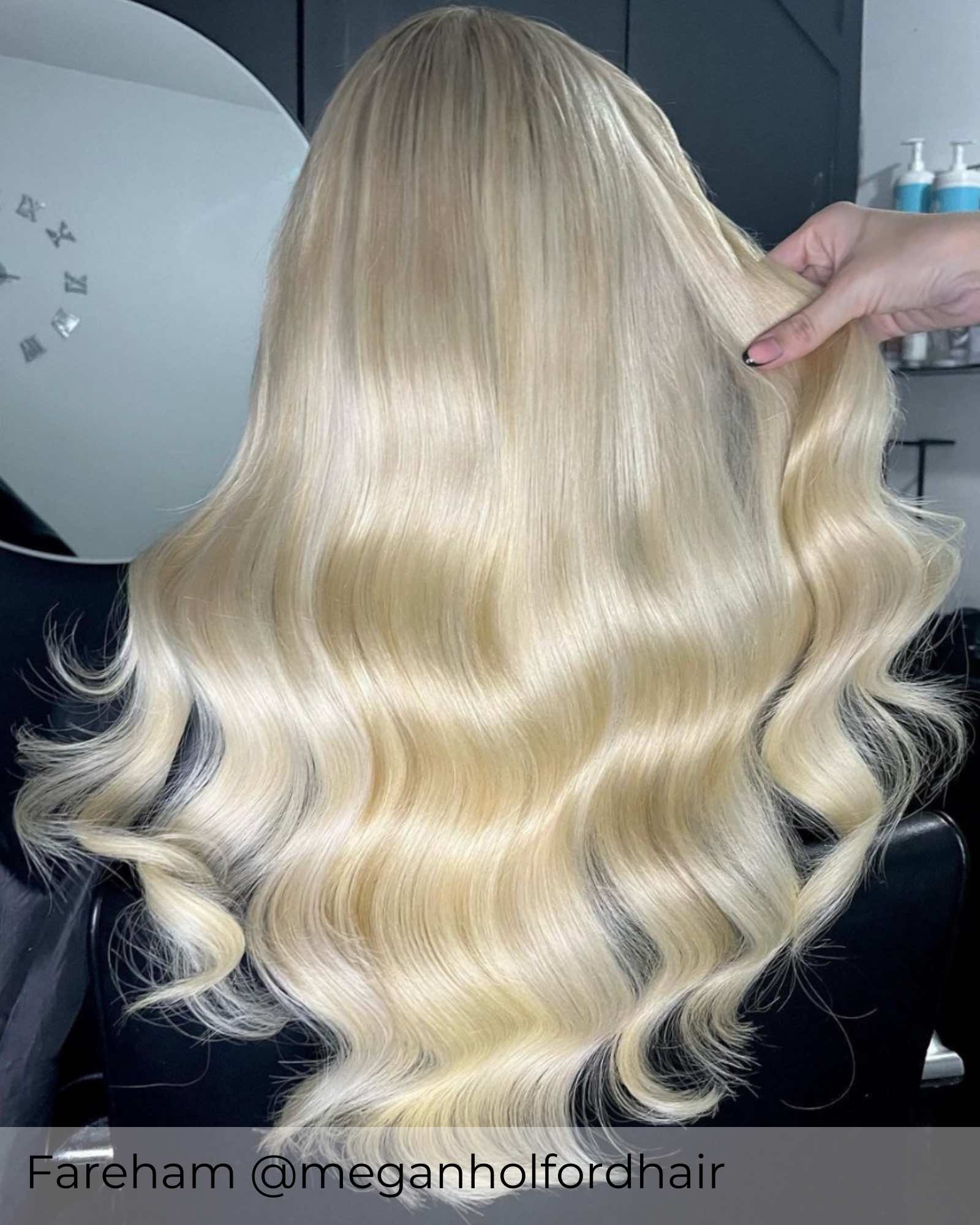 #60 Platinum Blonde Tape In Hair Extensions - Image 2