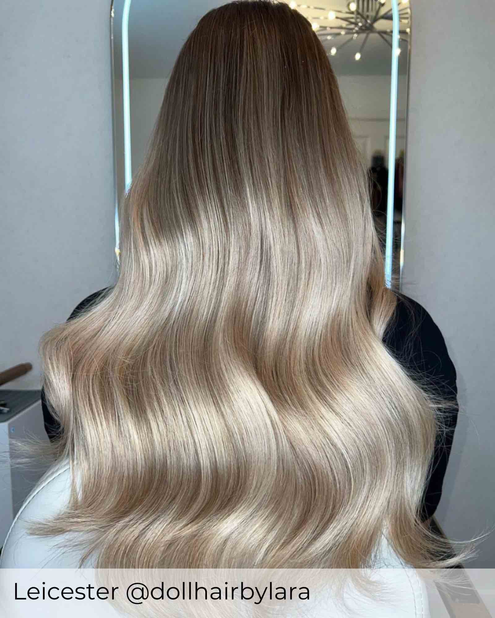 #T7P18/22 Vanilla Latte Nano Ring Hair Extensions - Image 2