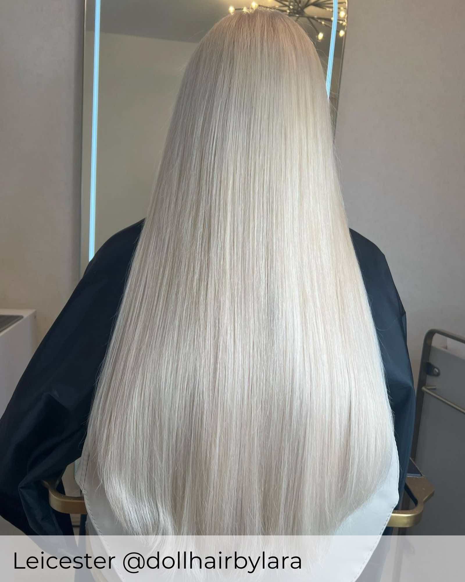 #60V Violet Blonde Pre-bonded Hair Extensions - Image 2